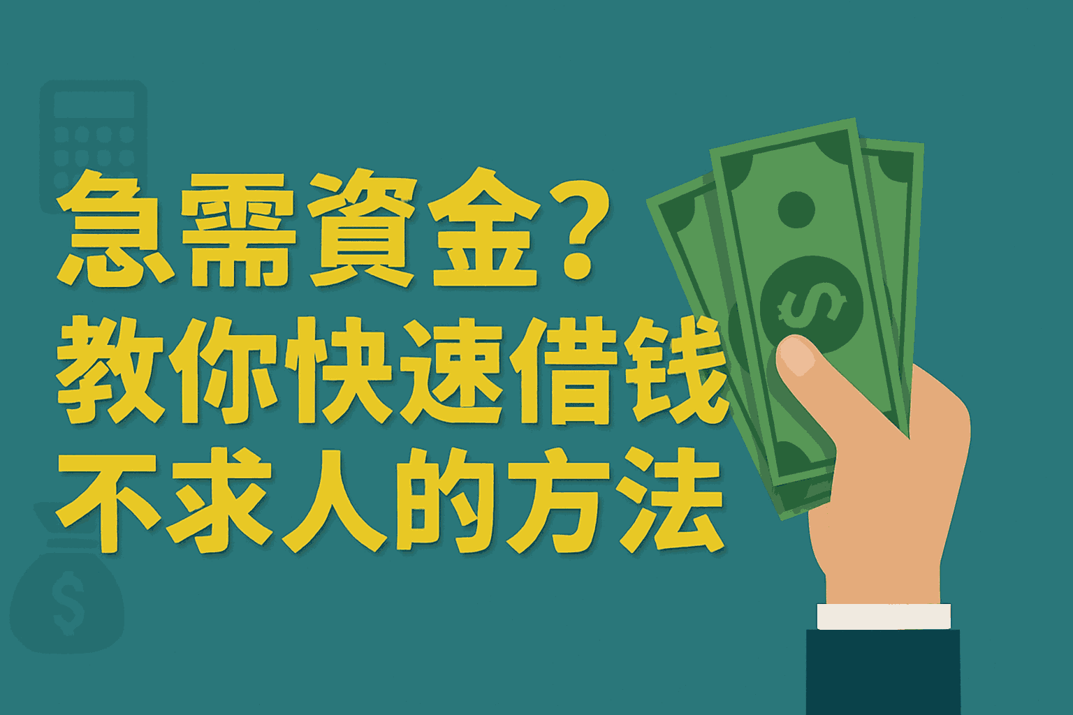 急需資金？教你快速借錢不求人的方法